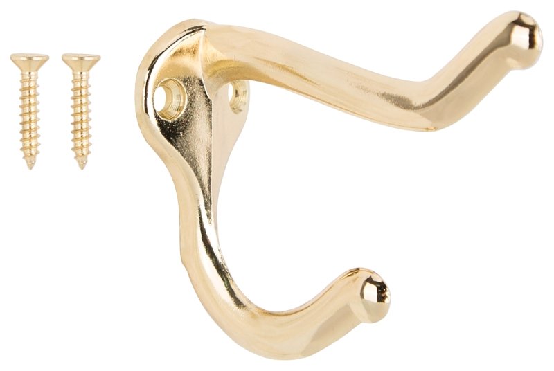 COAT/HAT HOOK ZINC BRT BRS    
