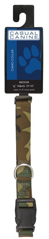 COLLAR DOG CAMO CC GRN 14-20IN