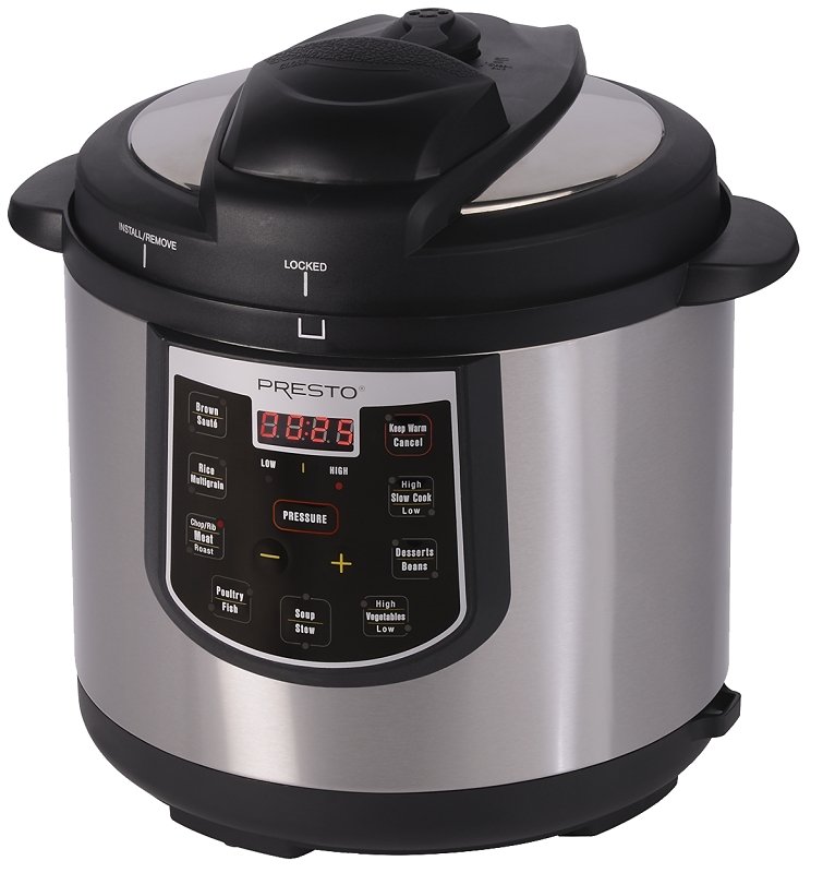 COOKER PRESS ELEC BLK/SLVR 6QT