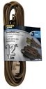 CORD EXT INDR 16/2SPTX12FT BRN