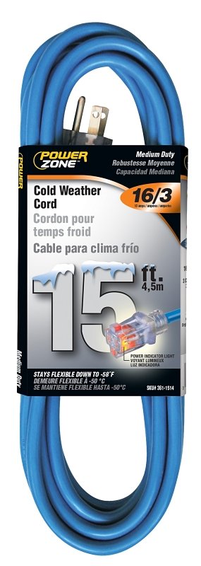 CORD EXT OTDR RD CLD 16/3X15FT