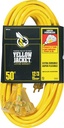 CORD EXT PWR BLK 12/3X50FT YEL