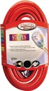 CORD EXT RD/WHT STRPS LT 100FT