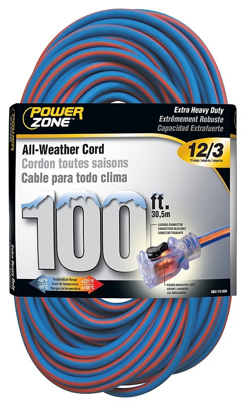 CORD EXT12/3X100FT BLU/ORG STP