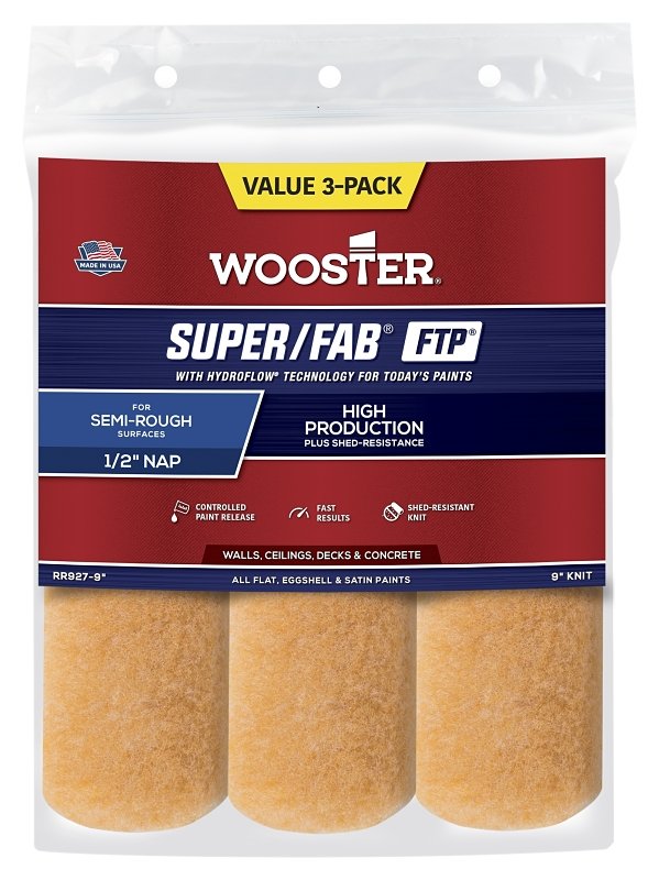 COVER PAINT ROLLER 9X1/2IN 3PK