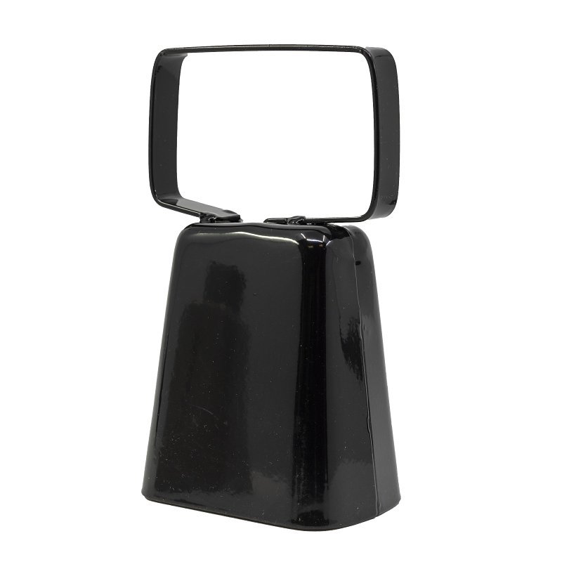 COW BELL METAL W/HANDLE BLACK 