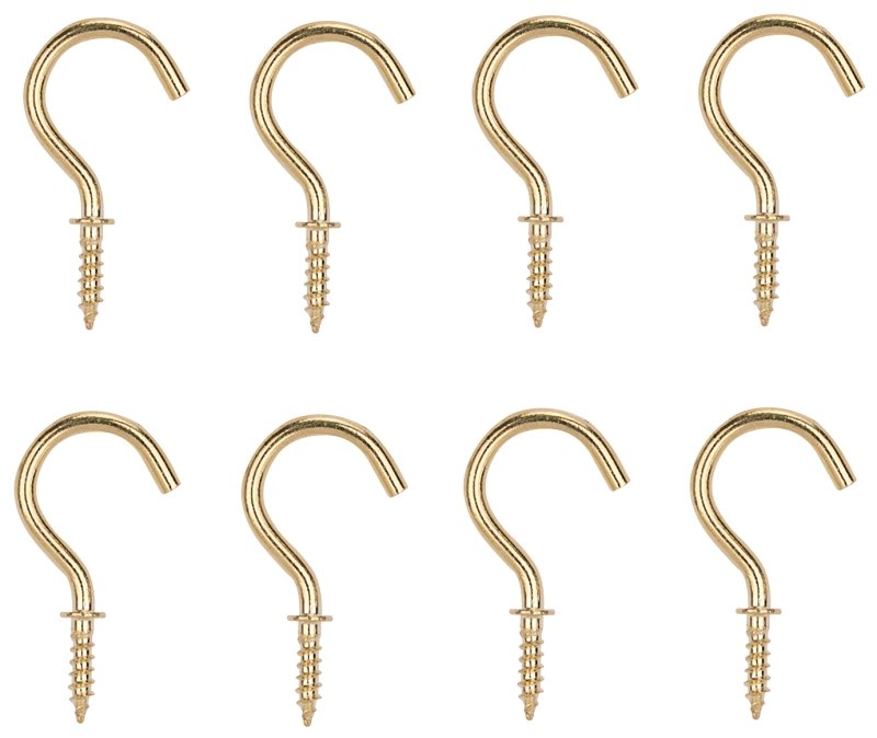 CUP HOOK 7/8IN SOLID BRASS    