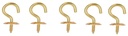 CUP HOOK SOLID BRASS 5/8IN 5PC