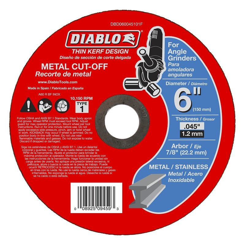 CUTOFF DISC METAL THN KERF 6IN