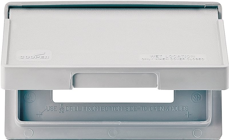 CVR RECEPTACLE 1-GNG GRY      