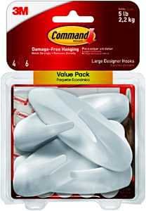 DESIGNER HOOK PLSTC WHT LARGE 