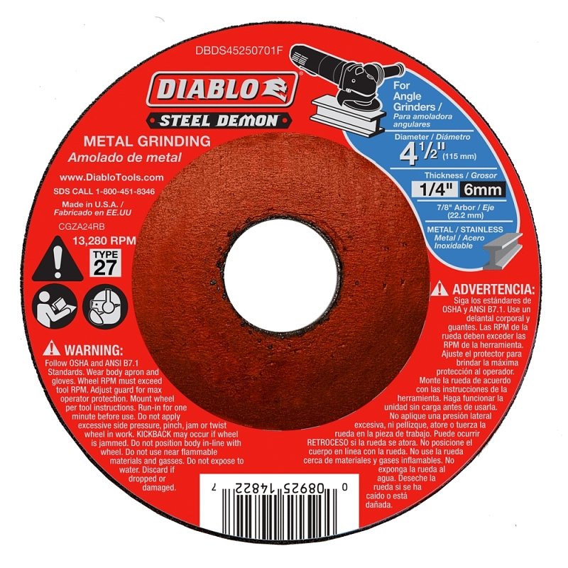 DISC GRIND TYP27 METAL 4-1/2IN