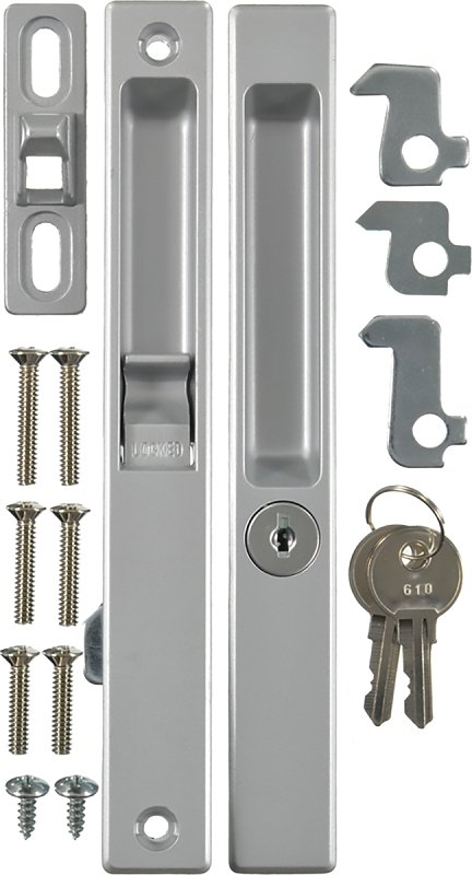 DOOR LOCKSET PATIO KEYED ALUM 