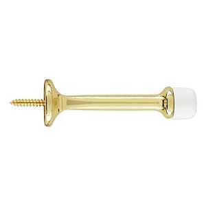 DOOR STOP RIGID RND BRASS 3IN 