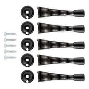 DOOR STOP SPRING MATTE BLK 3IN