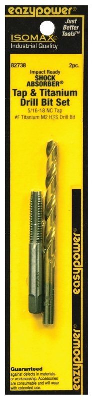 DRILL BIT SET 5/16-18NC/#F 2PC
