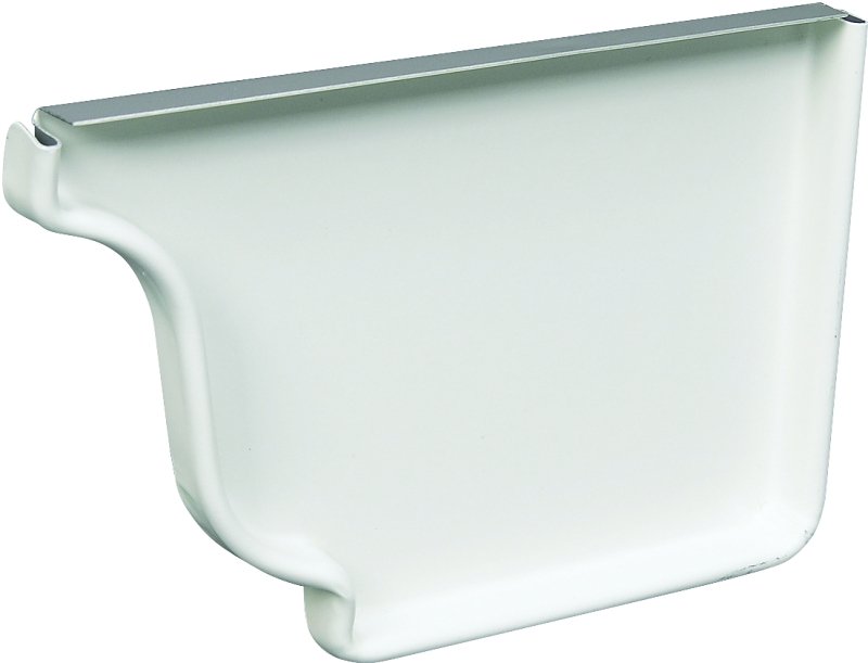 END CAP GUTTER RIGHT WHITE 5IN