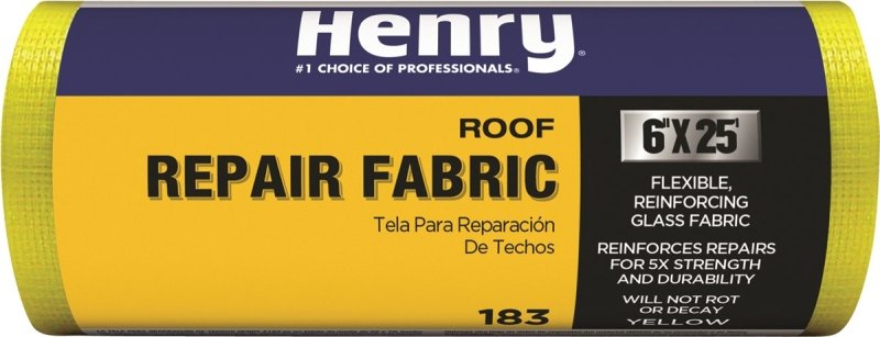 FABRIC ROOF PATCH YEL GLS 6X25
