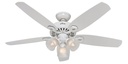 FAN CEIL 52IN5BLD/3LT CAND WHT