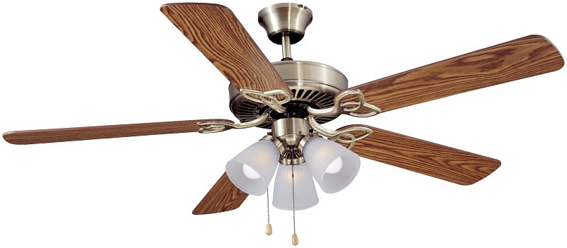 FAN CEIL DUALMT W/3 LT KT 52IN