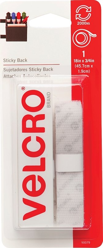FASTENER VELCRO TAPE 18IN WHT 