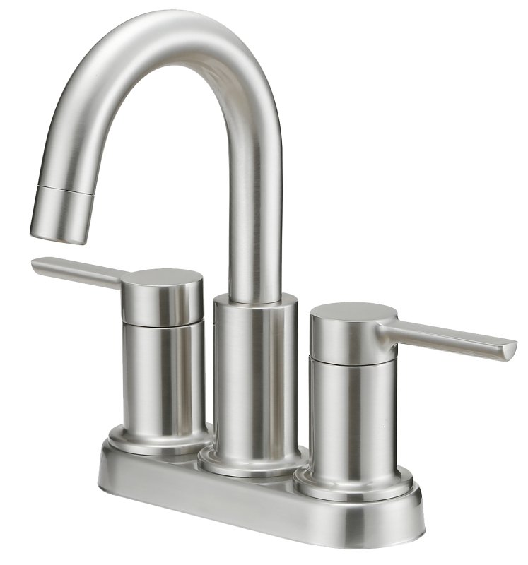 FAUCET LAV TWO HNDL BRSHNIC4IN