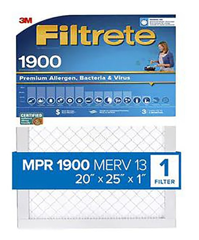 FILTER AIR 1900MPR 20X25X1IN  