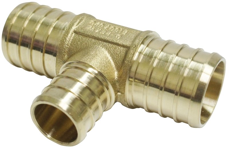 FITTING PEX TEE 1X1X3/4 BRASS 