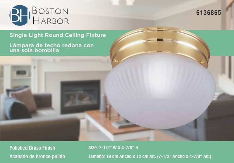 FIXTURE CEIL 1LT MED FRST PB  