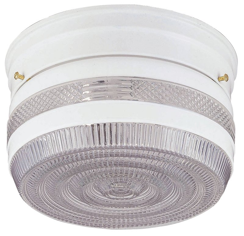 FIXTURE CEIL 1LT PRISMATIC WHT