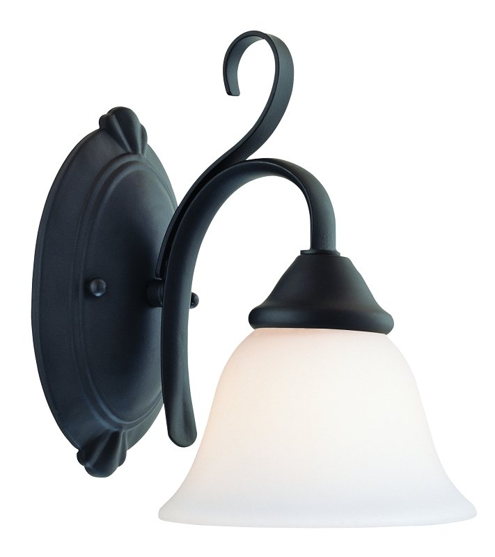 FIXTURE WALL 1LT MATBLK MED BS