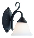 FIXTURE WALL 1LT MATBLK MED BS