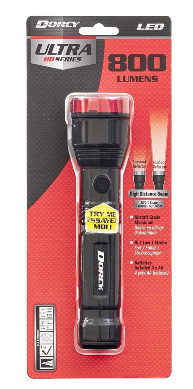 FLASHLIGHT 4AA BATTERY 800LM  