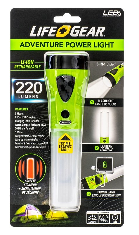 FLASHLIGHT USB POWERBANK 220LM