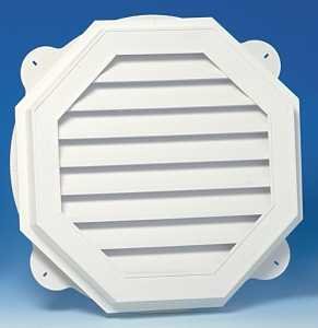 GABLE VENT 22IN WHT OCTGN VNYL