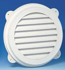 GABLE VENT 22IN WHT RND VINYL 