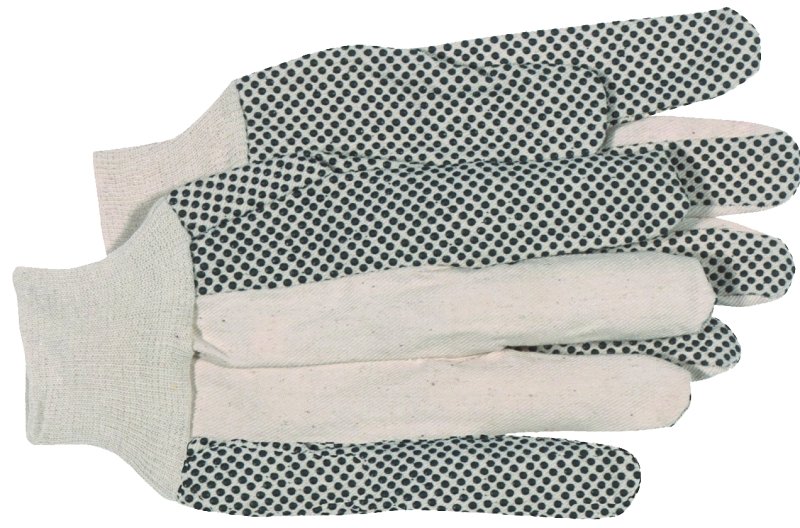 GLOVE COTTON 8 OZ PVC DOTTED L