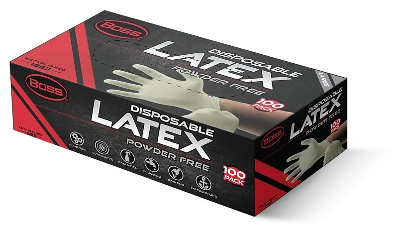 GLOVE LATEX WHITE L 5MIL 100CT