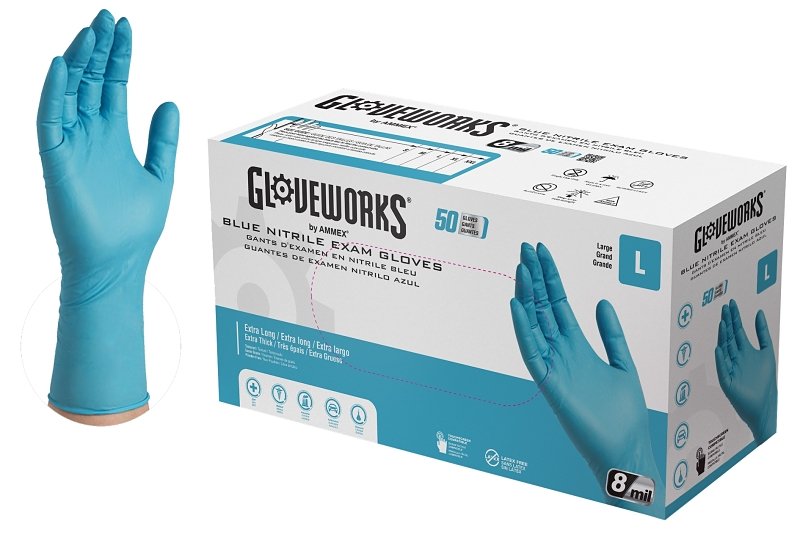 GLOVE NITRILE PWDR FR 8MIL L  