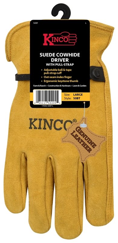 GLOVES DRIVER COWHIDE LTHR MED