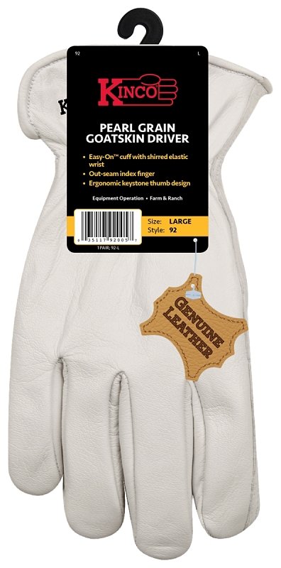 GLOVES DRIVER PEARL GOATSKIN L