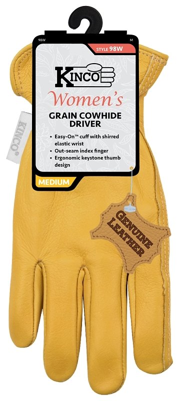 GLOVES DRVR WOMEN COWHIDE MED 