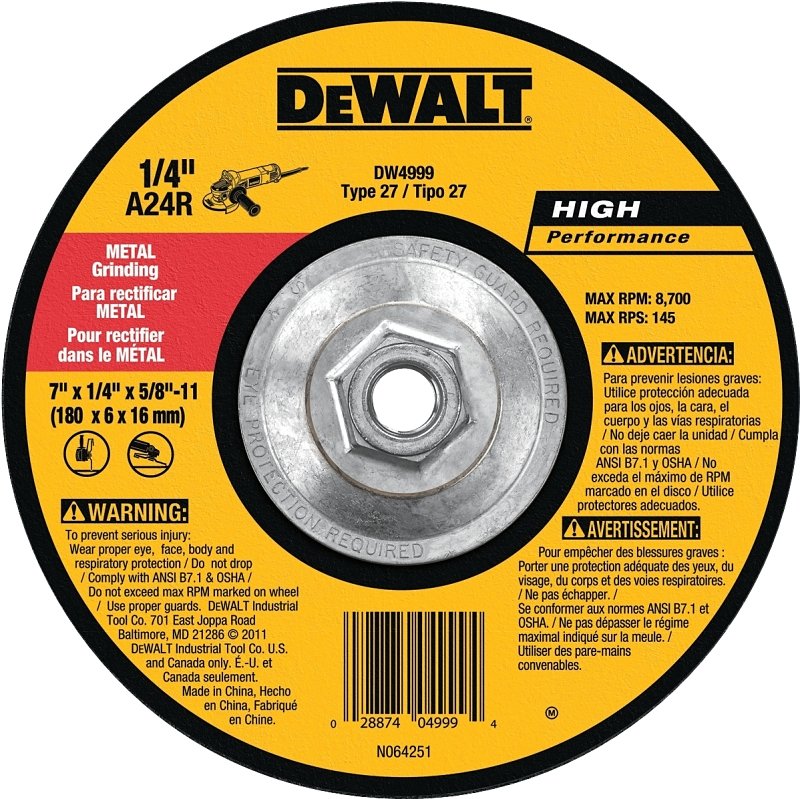 GRINDING WHEEL 7X1/4X5/8-11   