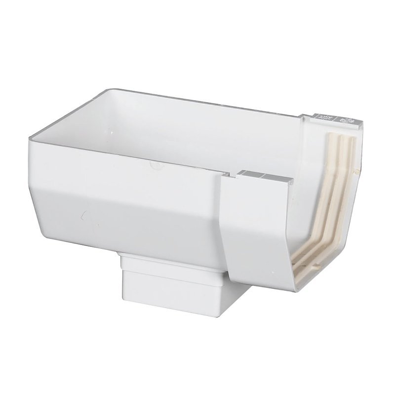GUTTER OUTLET VINYL WHT 5X9IN 