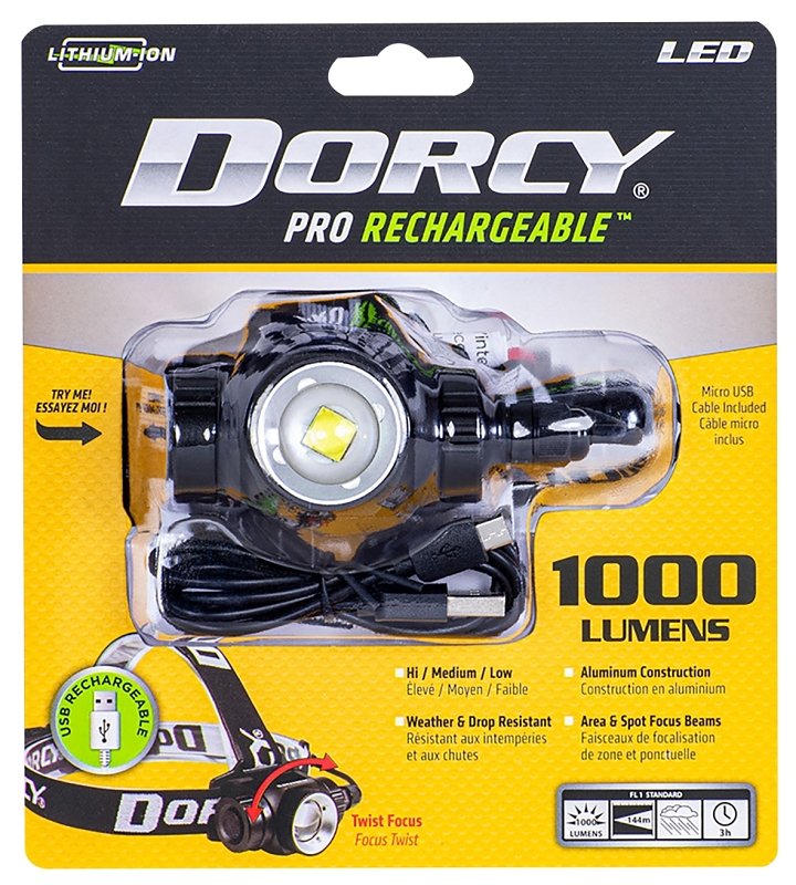 HEADLAMP USB RECHRG 3MD 1000LM