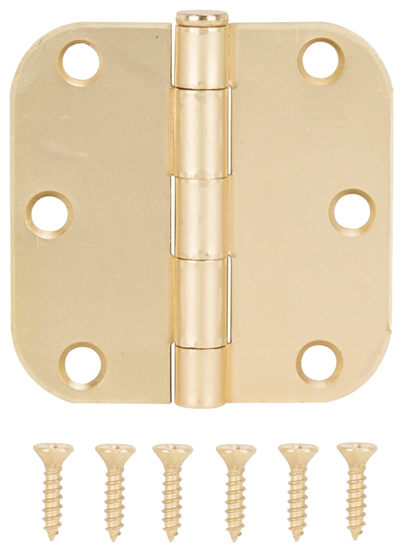 HINGE DOOR 5/8 RND CNR SAT BRS