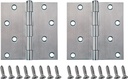 HINGE DOOR SQ 4X4IN BRUSHED SS