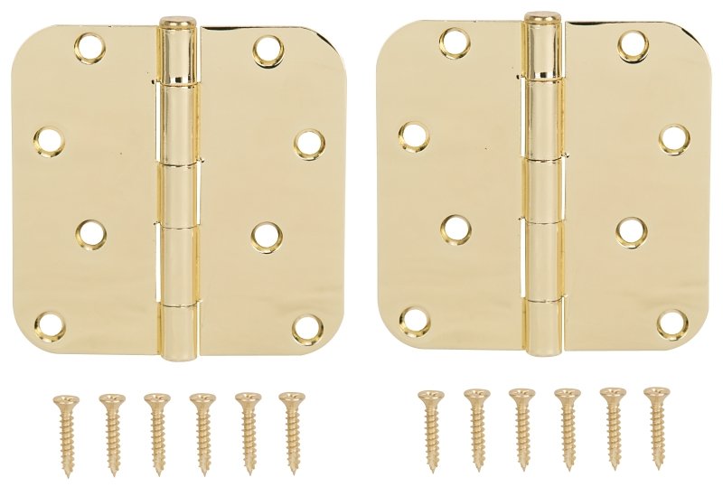 HINGE DR 5/8RD 4X4IN BRT BRS  