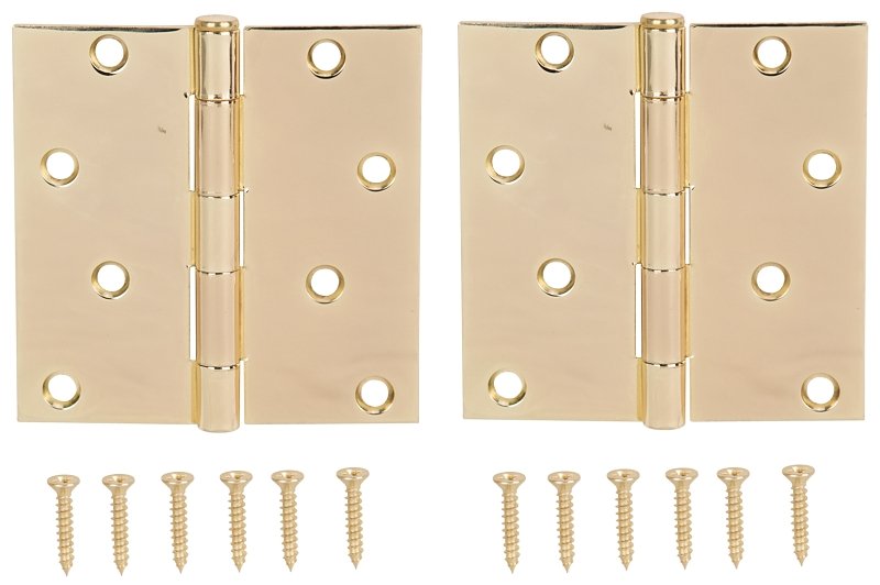 HINGE DR SQ 4X4IN PLT BRT BRS 