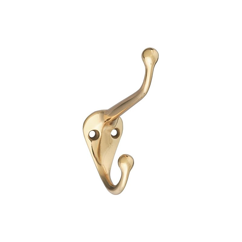 HOOK COAT/HAT SOLID BRASS     